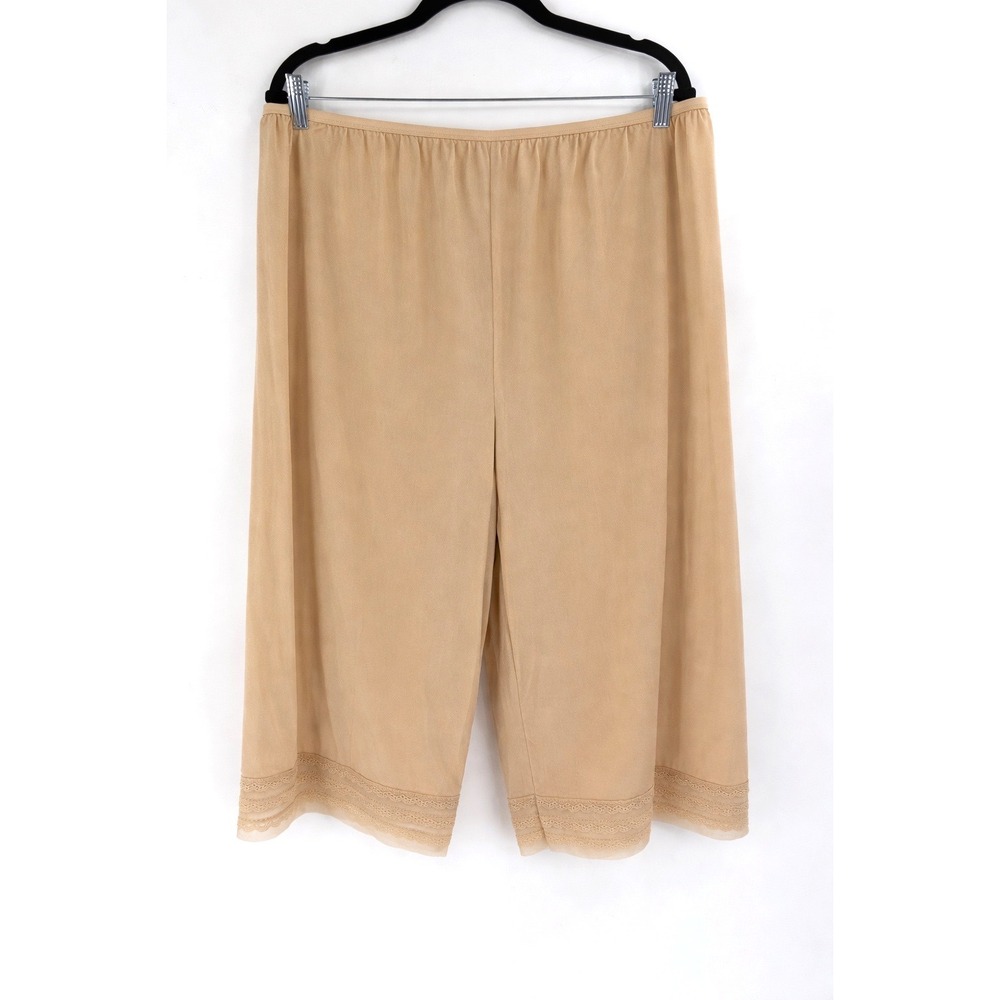 NWT Comfort Choice Culotte Slip Womens 1X Beige Lace Trim Snip-To-Fit